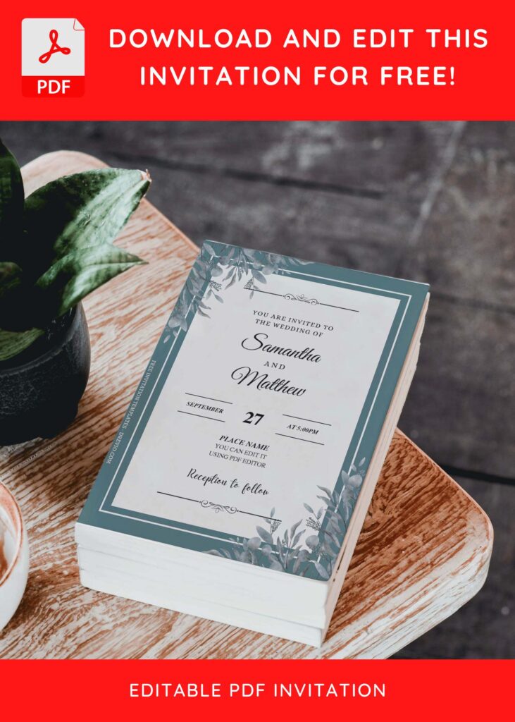 Invitation Template of (Free Editable PDF) Magnificent Boho Eucalyptus Wedding Invitation Templates 2