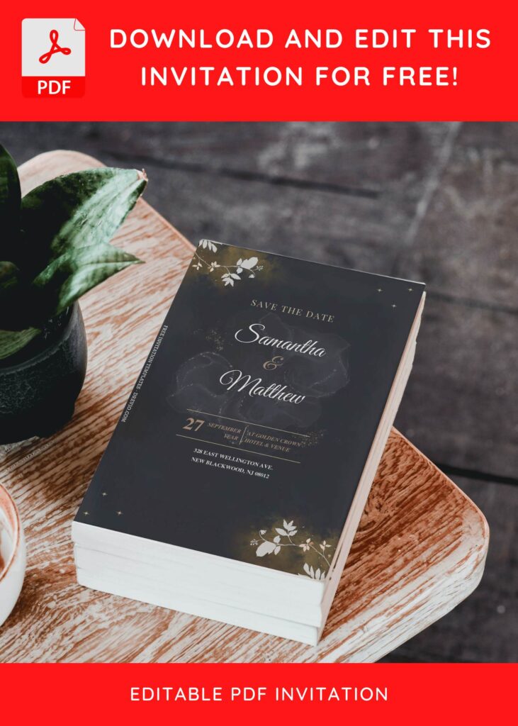 Invitation Template of (Free Editable PDF) Floral And Greenery Elegance Wedding Invitation Templates 4