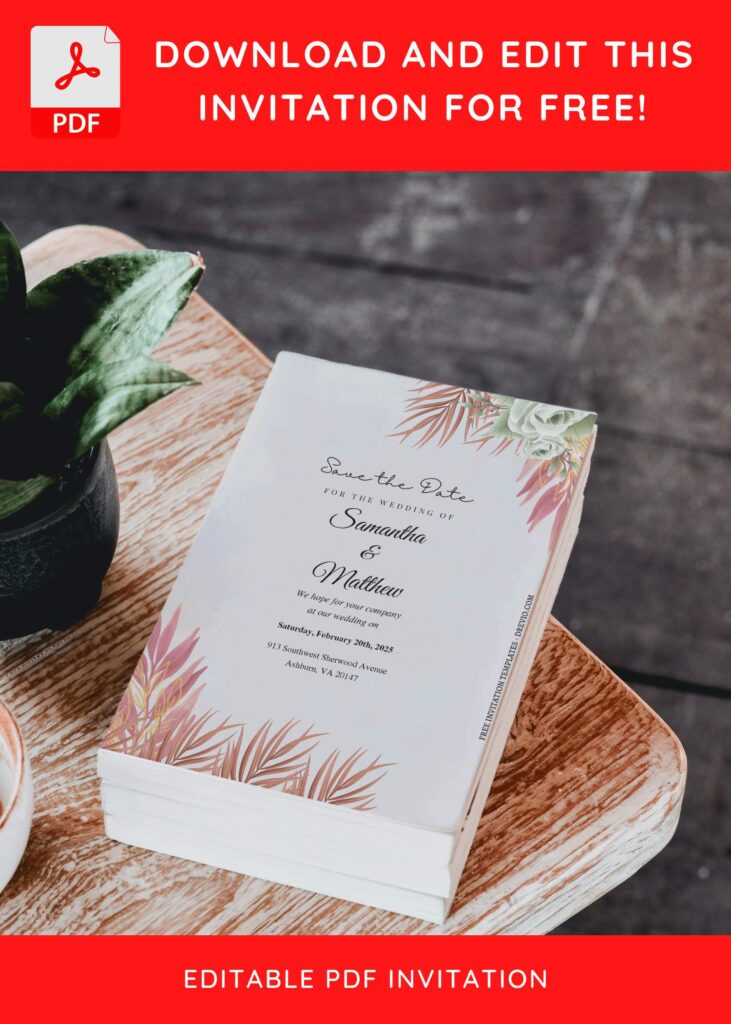 Invitation Template of (Free Editable PDF) Timeless Garden Affair Wedding Invitation Templates 4