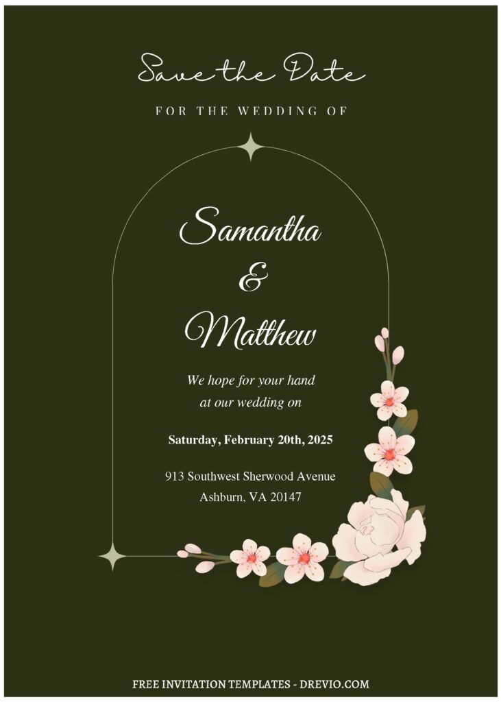 Sakura and Peony Invitation