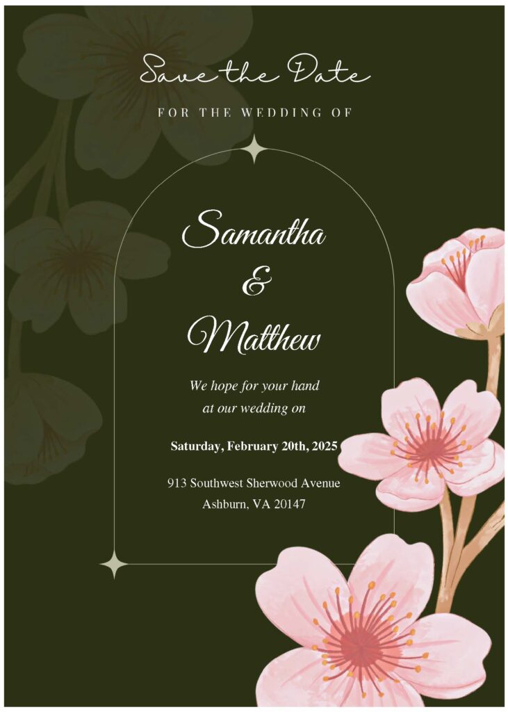 Aesthetic Sakura Wedding Invitation