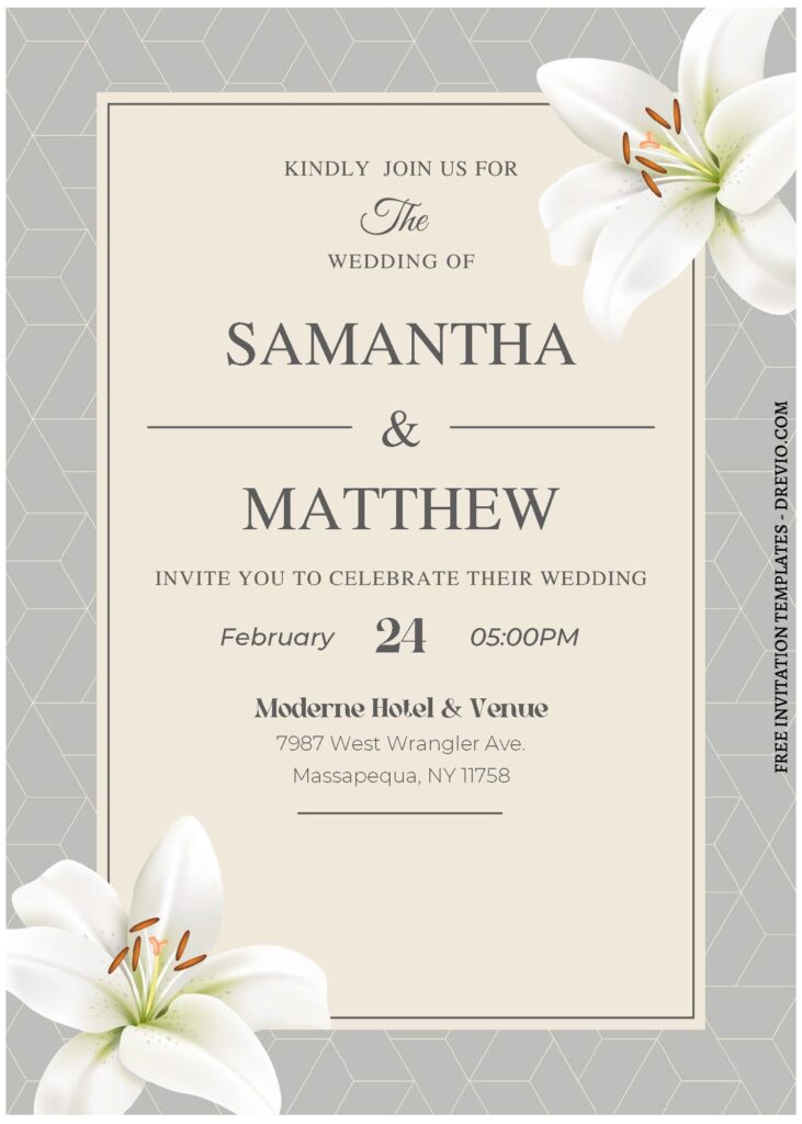 (Free Editable PDF) Pristine White Blooms Wedding Invitation Templates C