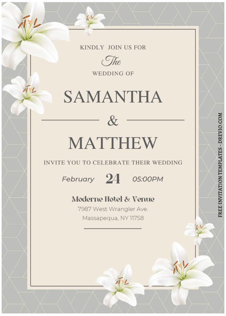 (Free Editable PDF) Pristine White Blooms Wedding Invitation Templates A