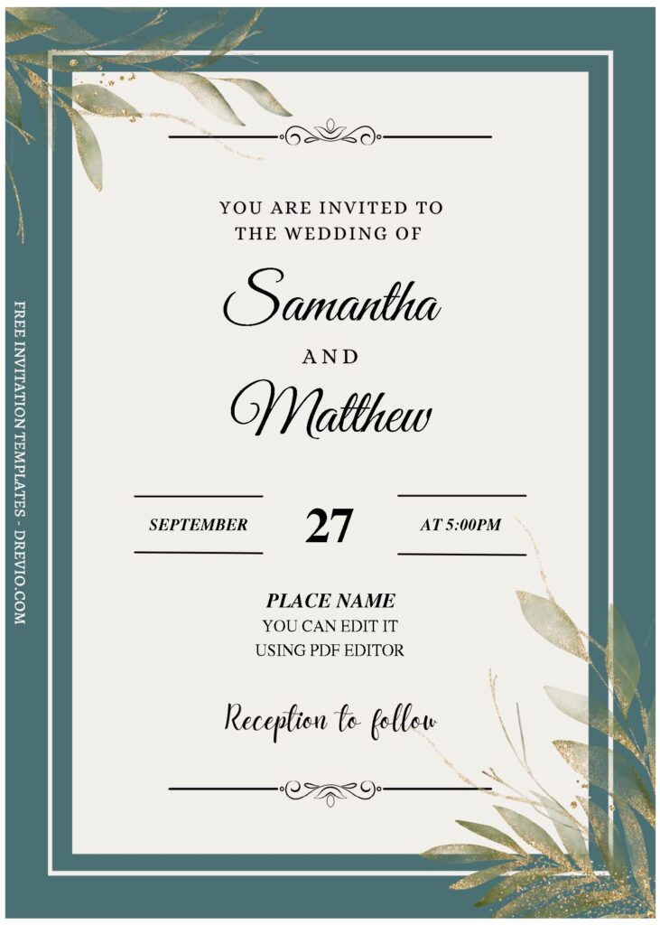 (Free Editable PDF) Magnificent Boho Eucalyptus Wedding Invitation Templates C