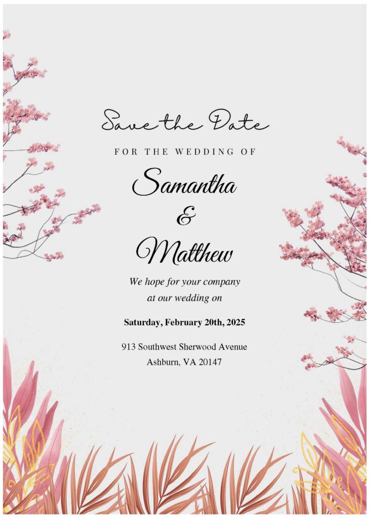 Invitation Template of (Free Editable PDF) Timeless Garden Affair Wedding Invitation Templates 1