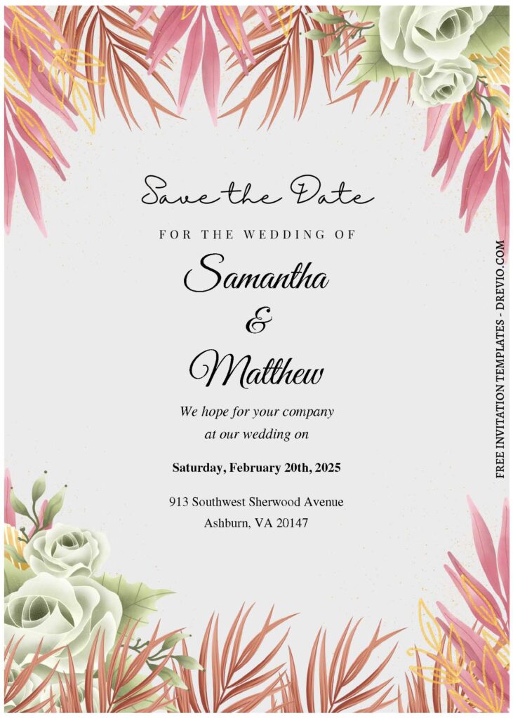 Invitation Template of (Free Editable PDF) Timeless Garden Affair Wedding Invitation Templates 3