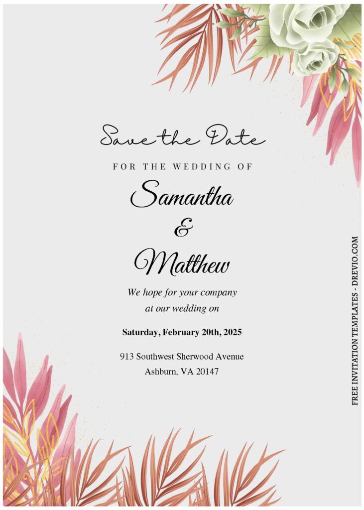 Invitation Template of (Free Editable PDF) Timeless Garden Affair Wedding Invitation Templates 2