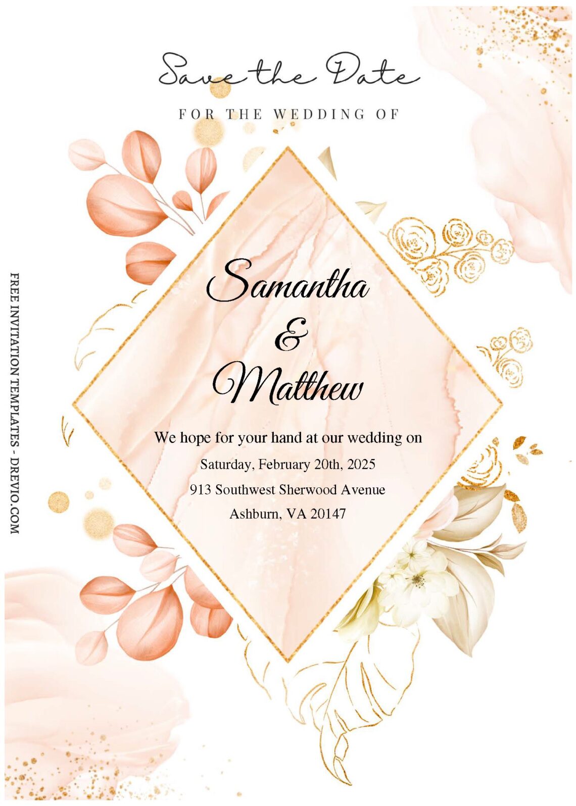 (Free Editable PDF) Botanical Wedding Invitation Templates A