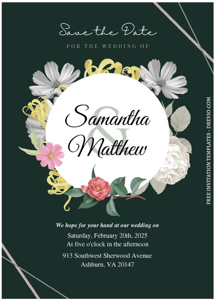 (Free Editable PDF) Spring Calla Lily Wedding Invitation Templates C