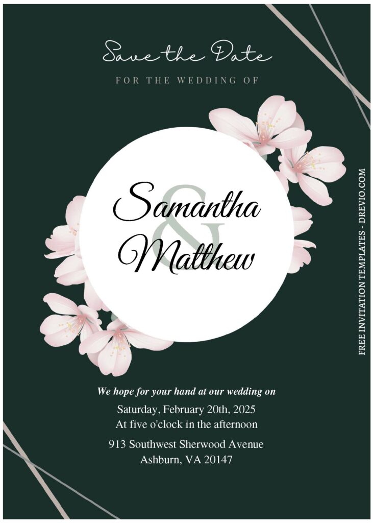 (Free Editable PDF) Spring Calla Lily Wedding Invitation Templates A