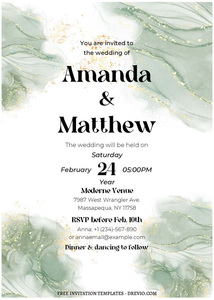 Invitation Template of (Free Editable PDF) Classy Marble Wedding Invitation Templates 3