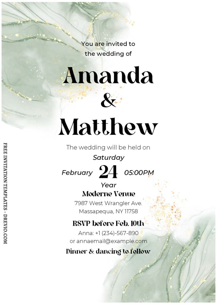 Invitation Template of (Free Editable PDF) Classy Marble Wedding Invitation Templates 2