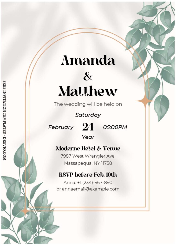 Invitation Template of (Free Editable PDF) Botanical Bliss Wedding Invitation Templates 1