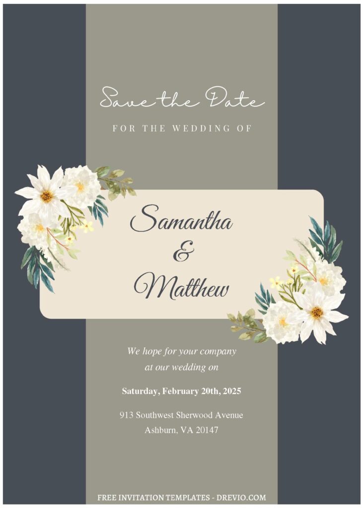 (Free Editable PDF) Moody Romantic Spring Floral Wedding Invitation Templates C