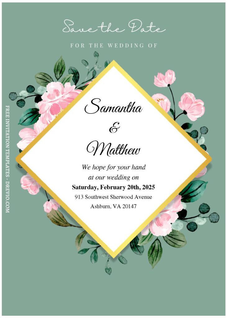 (Free Editable PDF) Delightful Floral Elegance Wedding Invitation Templates A