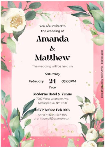 (Free Editable PDF) Vintage Wedding Invitation Templates | Download ...