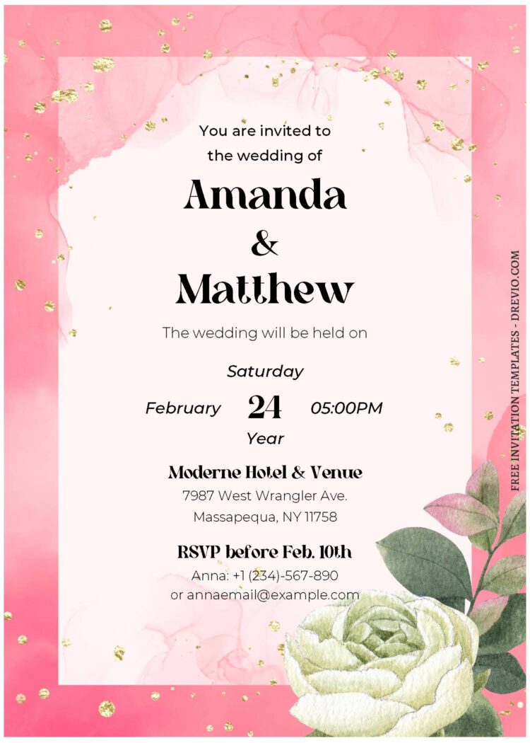 (Free Editable PDF) Vintage Wedding Invitation Templates | Download ...