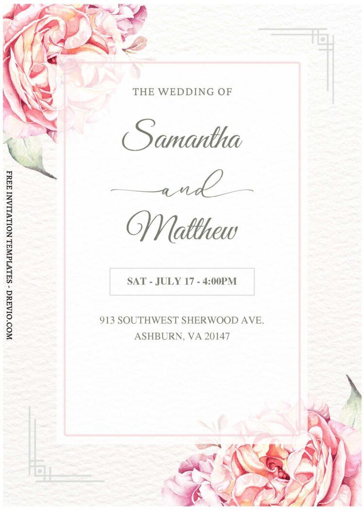 (Free Editable PDF) Delicate Spring Wedding Invitation Templates ...
