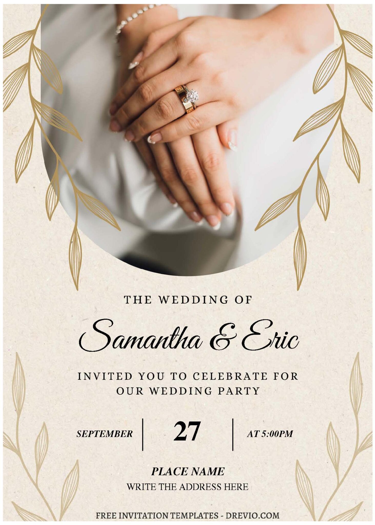 (Free Editable PDF) Minimalist Greenery Wedding Invitation Templates ...