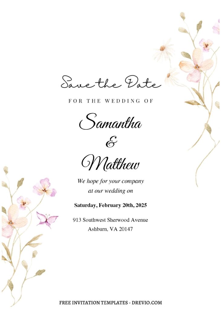 Invitation Template of (Free Editable PDF) Enchanted Botanical Bliss Wedding Invitation Templates 1