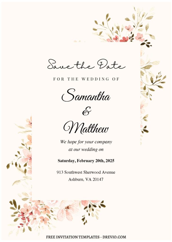 Invitation Template of (Free Editable PDF) Enchanted Botanical Bliss Wedding Invitation Templates 3