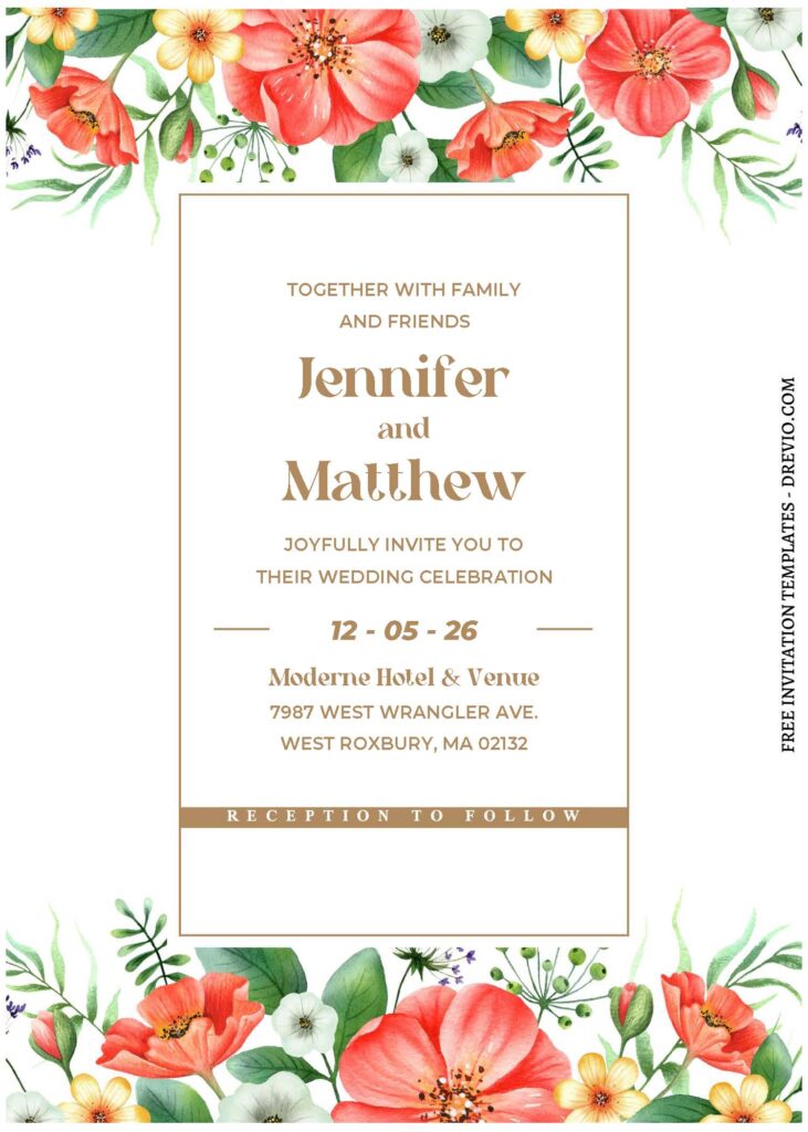 Invitation Template of (Free Editable PDF) Exotic Summer Garden Wedding Invitation Templates 2