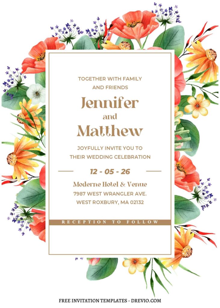 Invitation Template of (Free Editable PDF) Exotic Summer Garden Wedding Invitation Templates 1