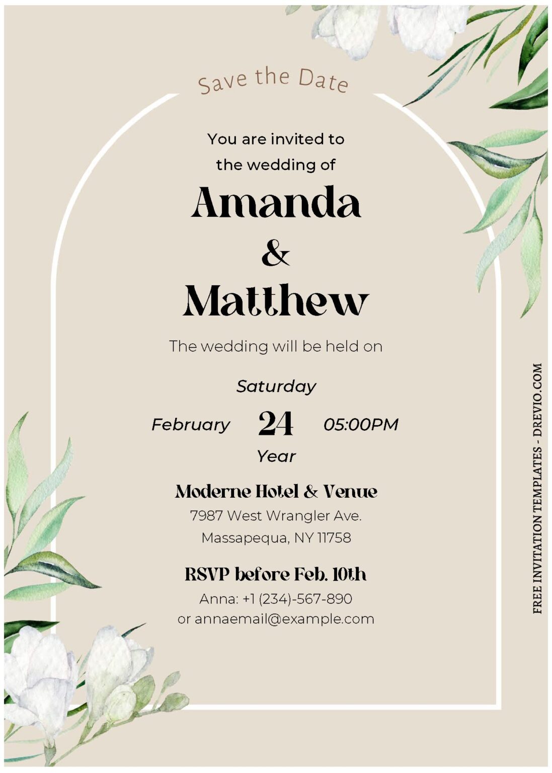 (Free Editable PDF) Enchanted Vines Wedding Invitation Templates ...
