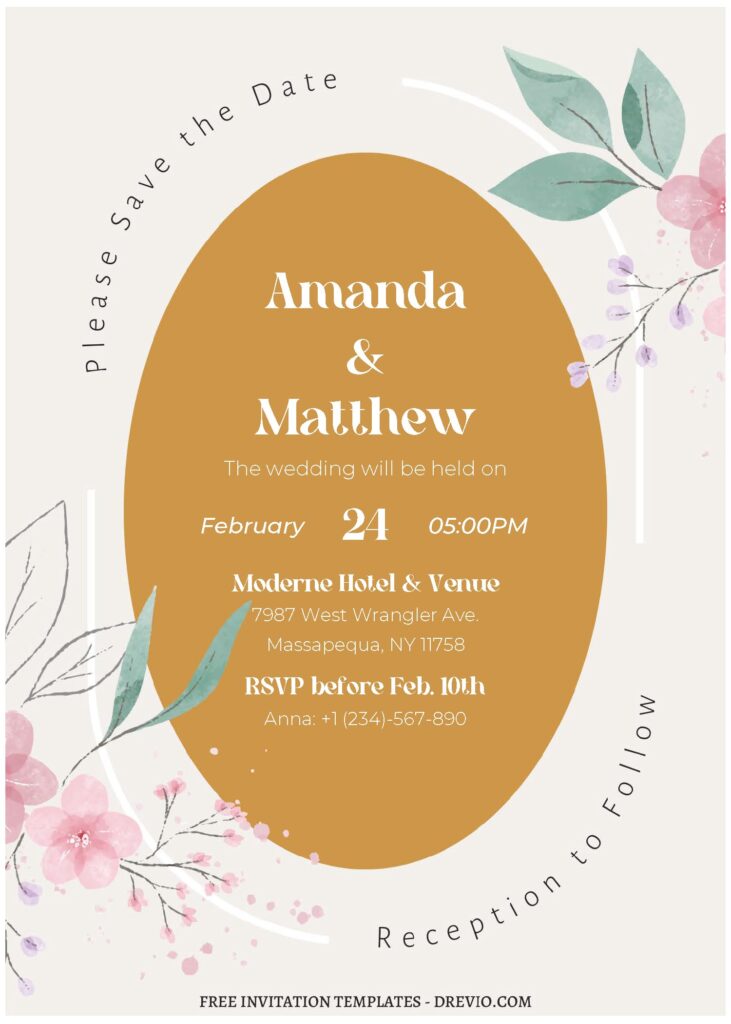 (Free Editable PDF) Springtime Serenade Wedding Invitation TemplatesA