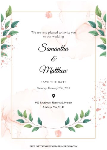 (Free Editable PDF) Ethereal Greenery Elegance Wedding Invitation ...