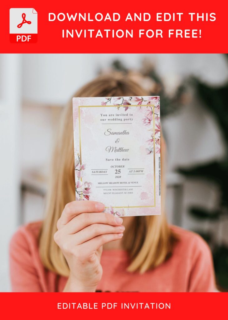 Invitation Template of (Free Editable PDF) Floral Extravaganza Wedding Invitation Templates 5