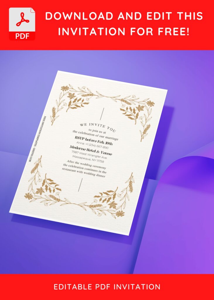 (Free Editable PDF) Quirky Wedding Invitation Templates J