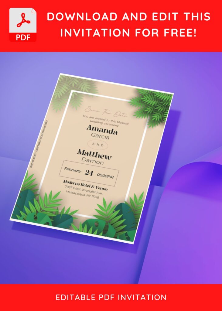 Invitation Template of (Free Editable PDF) Bright Spring & Summer Wedding Invitation Templates 5