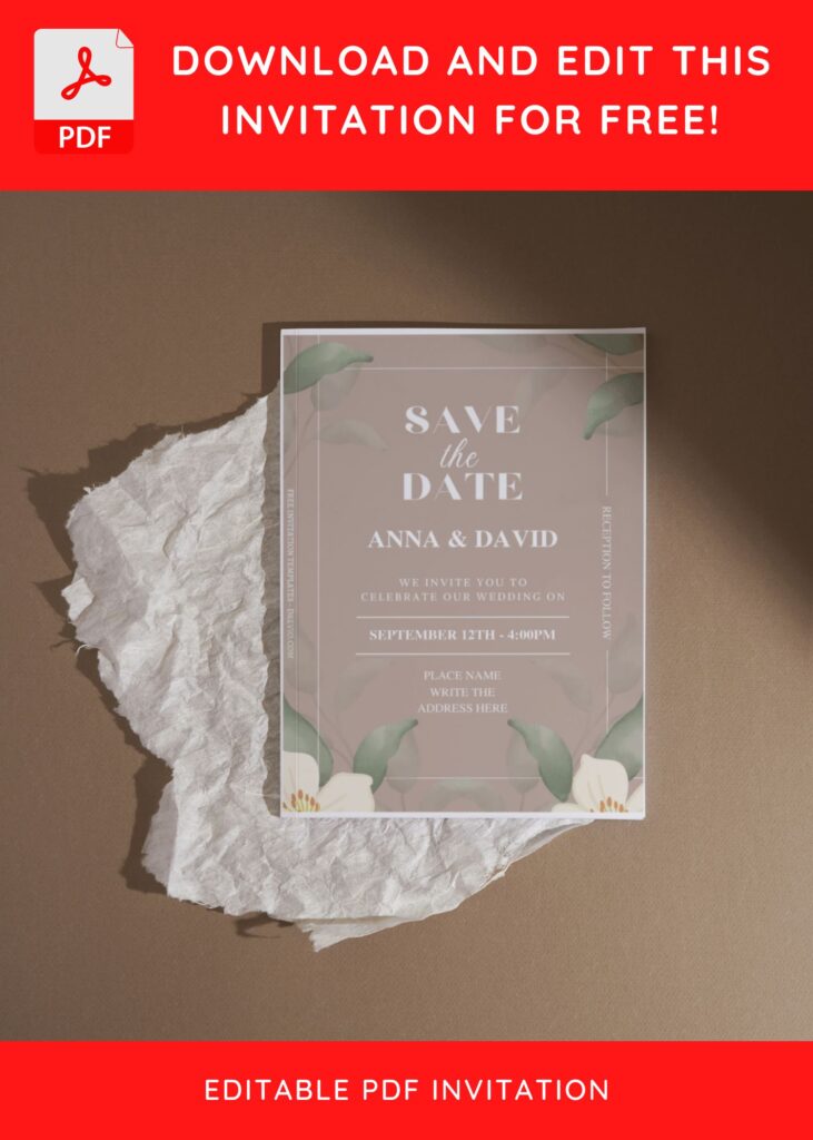 Invitation Template of (Free Editable PDF) Stunning Modern Wedding Invitation Templates 9