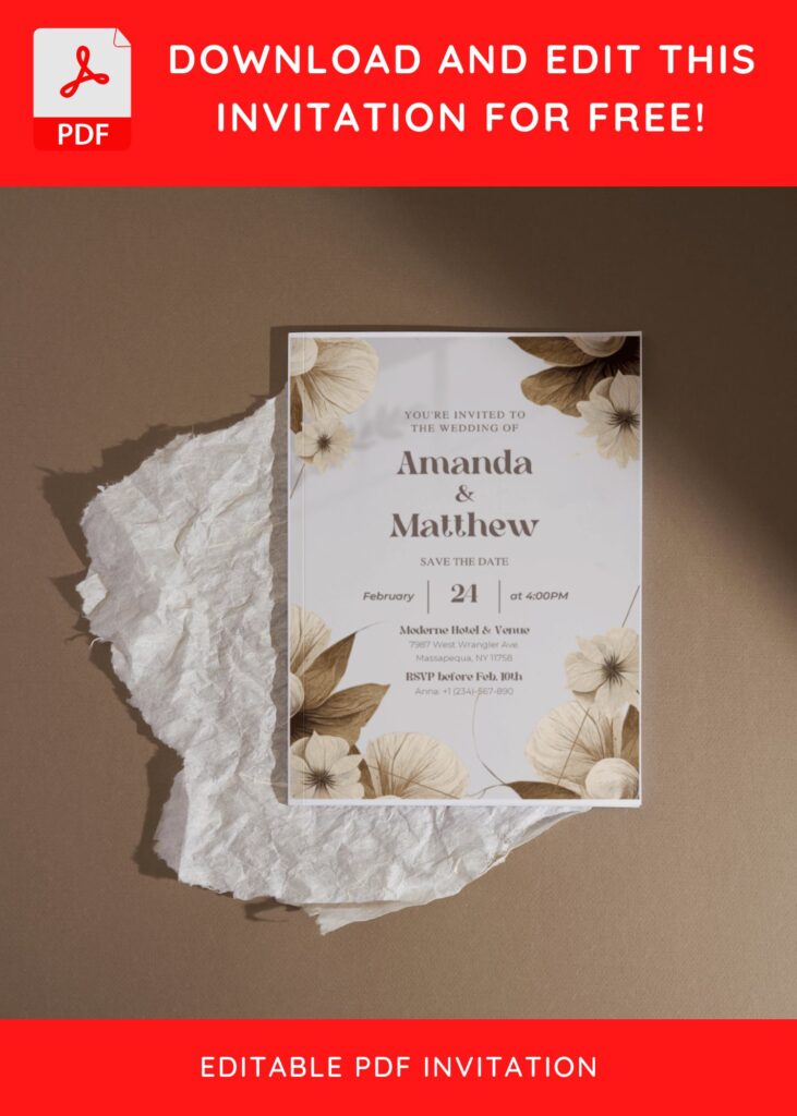 (Free Editable PDF) Spring Delight Wedding Invitation Templates For Modern Brides I