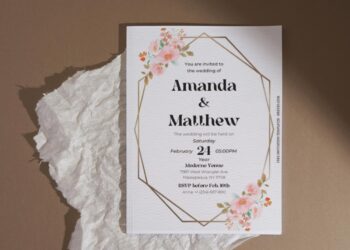 (Free Editable PDF) Modern Japanese Sakura Wedding Invitation Templates