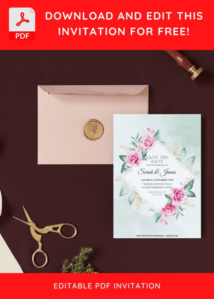 Invitation Template of (Free Editable PDF) Timeless Spring Flower Wedding Invitation Templates 4