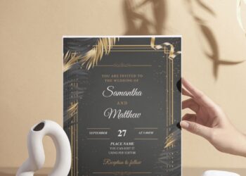 (Free Editable PDF) Luscious Magic Garden Wedding Invitation Templates