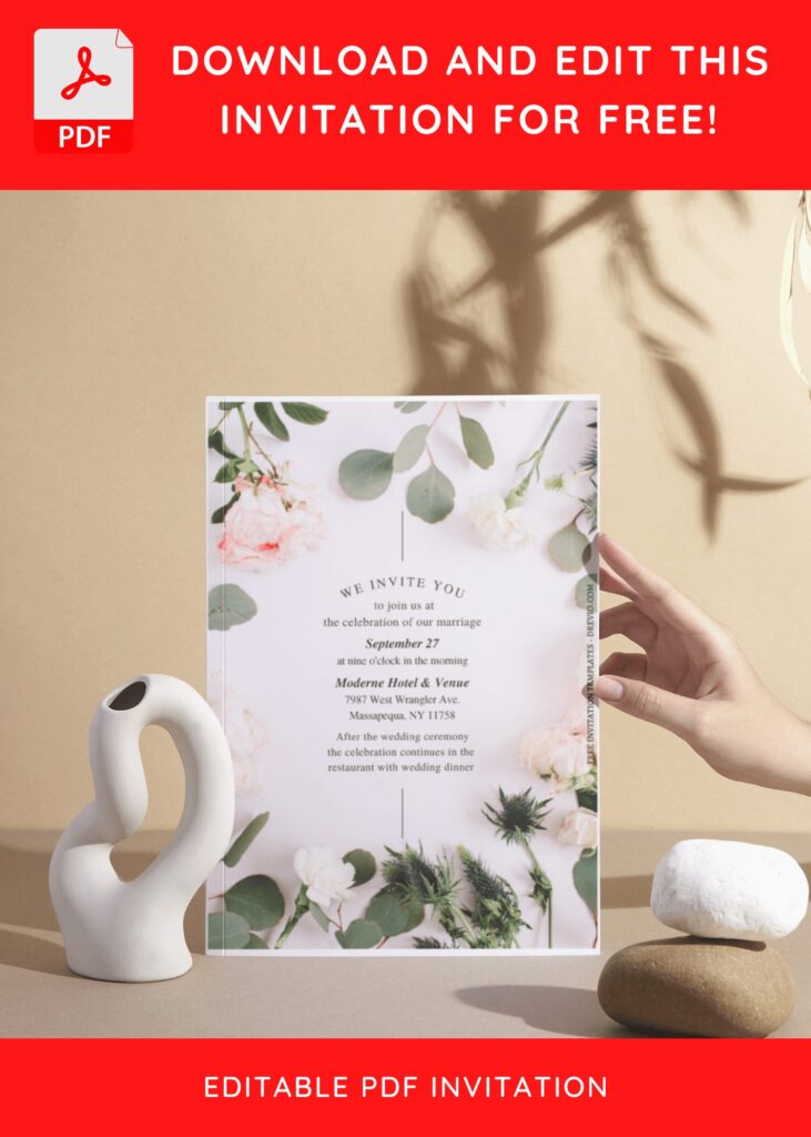 Invitation Template of (Free Editable PDF) Spring Inspired Wedding Invitation Templates 5