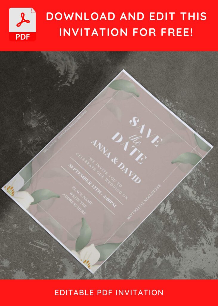 Invitation Template of (Free Editable PDF) Stunning Modern Wedding Invitation Templates 8