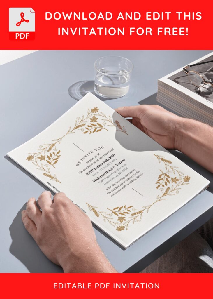 (Free Editable PDF) Quirky Wedding Invitation Templates H