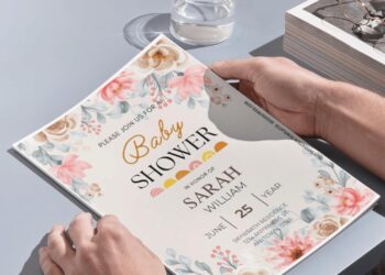 (Free Editable PDF) Modern Floral Touch Wedding Invitation Templates