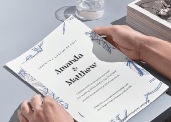 (Free Editable PDF) Soft Blue Floral Wedding Invitation Templates