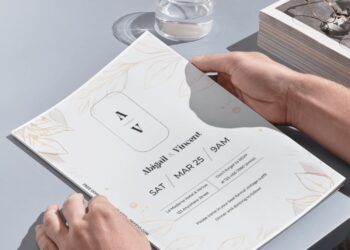 (Free Editable PDF) Classy Monogram Wedding Invitation Templates