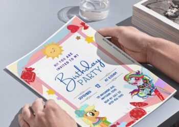 (Free Editable PDF) Delightful My Little Pony Candyland Birthday Invitation Templates