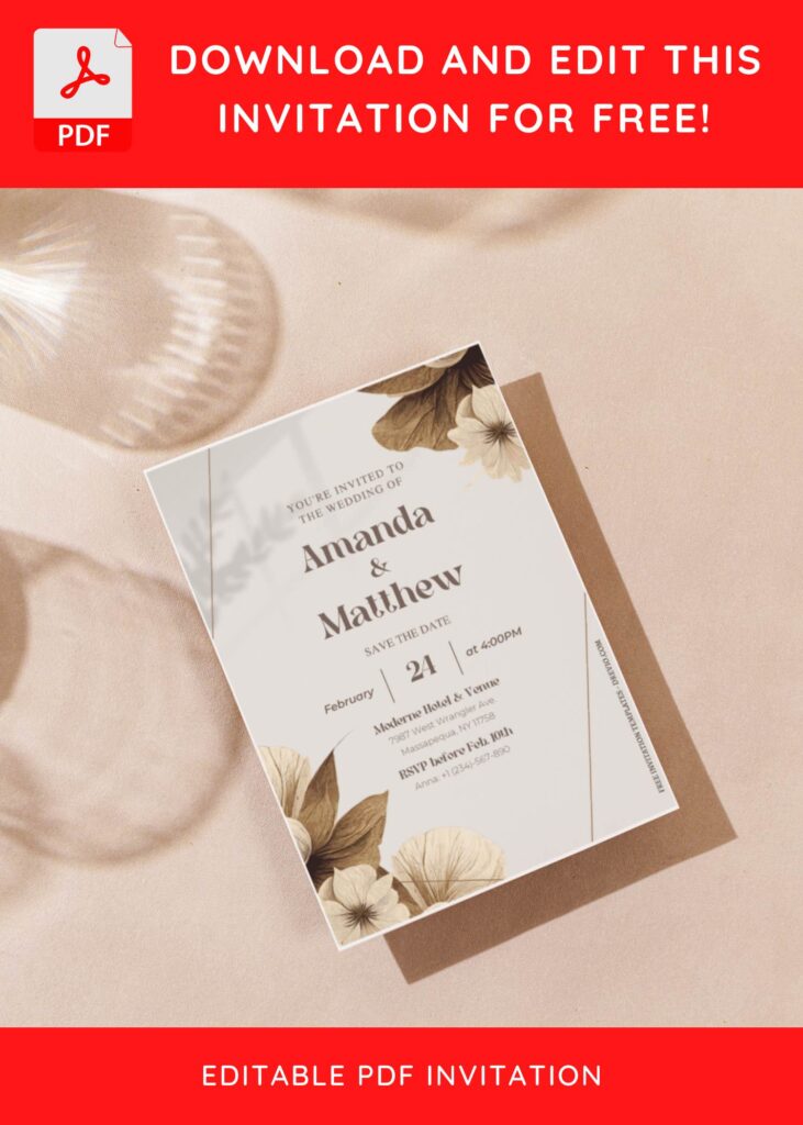 (Free Editable PDF) Spring Delight Wedding Invitation Templates For Modern Brides G