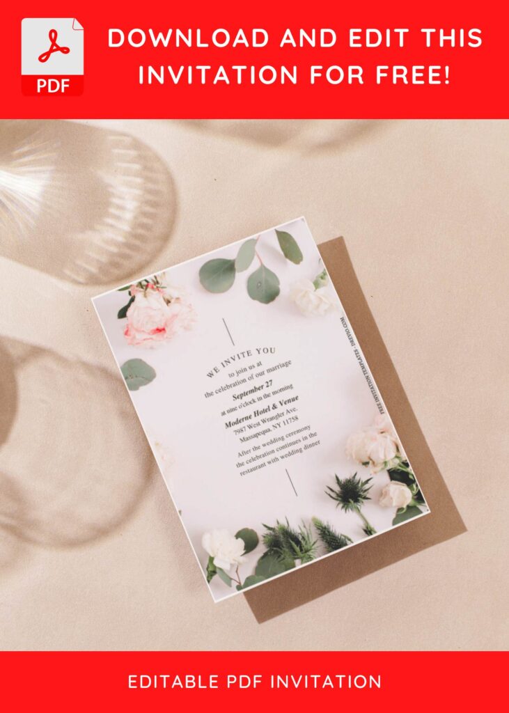 Invitation Template of (Free Editable PDF) Spring Inspired Wedding Invitation Templates 4