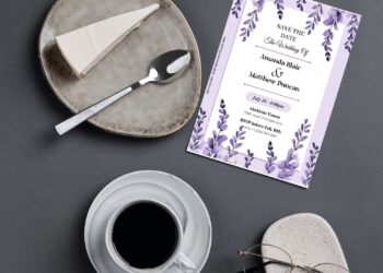 (Free Editable PDF) Gorgeous Purple Lavender Wedding Invitation Templates