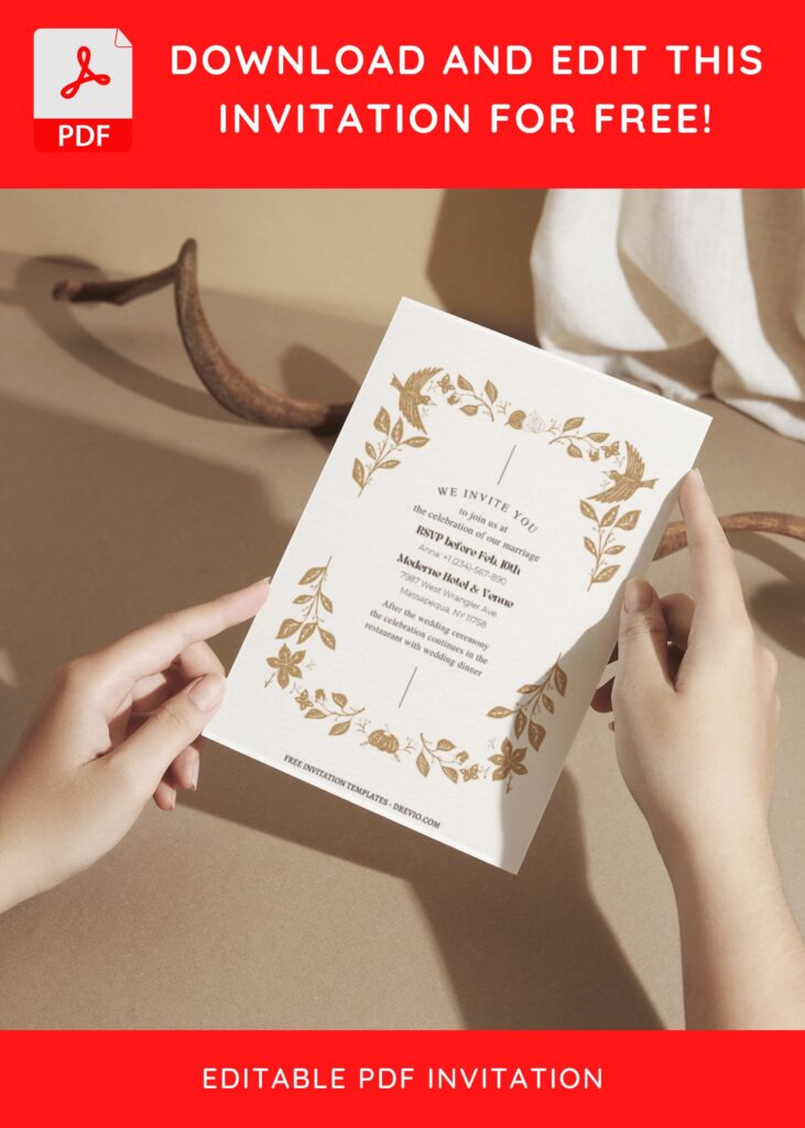 (Free Editable PDF) Quirky Wedding Invitation Templates F