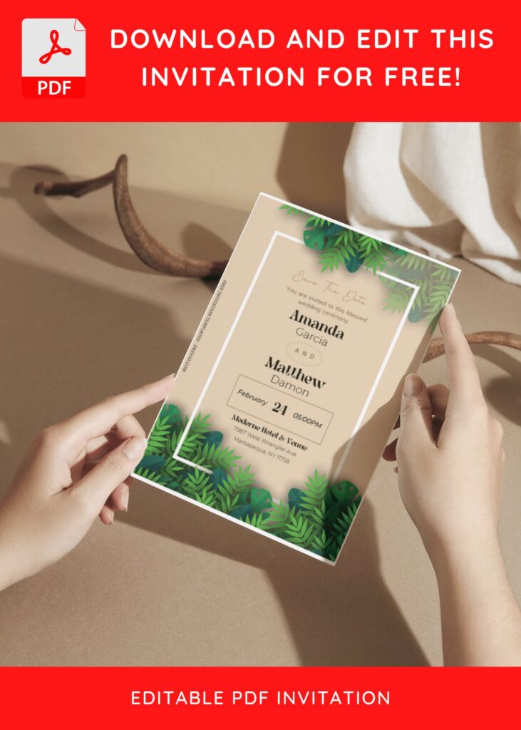 Invitation Template of (Free Editable PDF) Bright Spring & Summer Wedding Invitation Templates 3